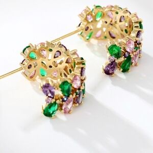 Vibrant Gemstone Cluster Earrings